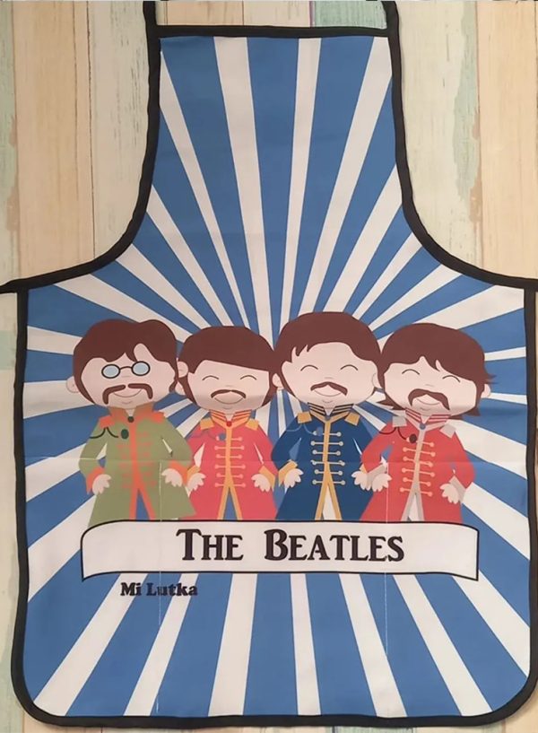 Delantal de tela con bolsillo inferior the Beatles